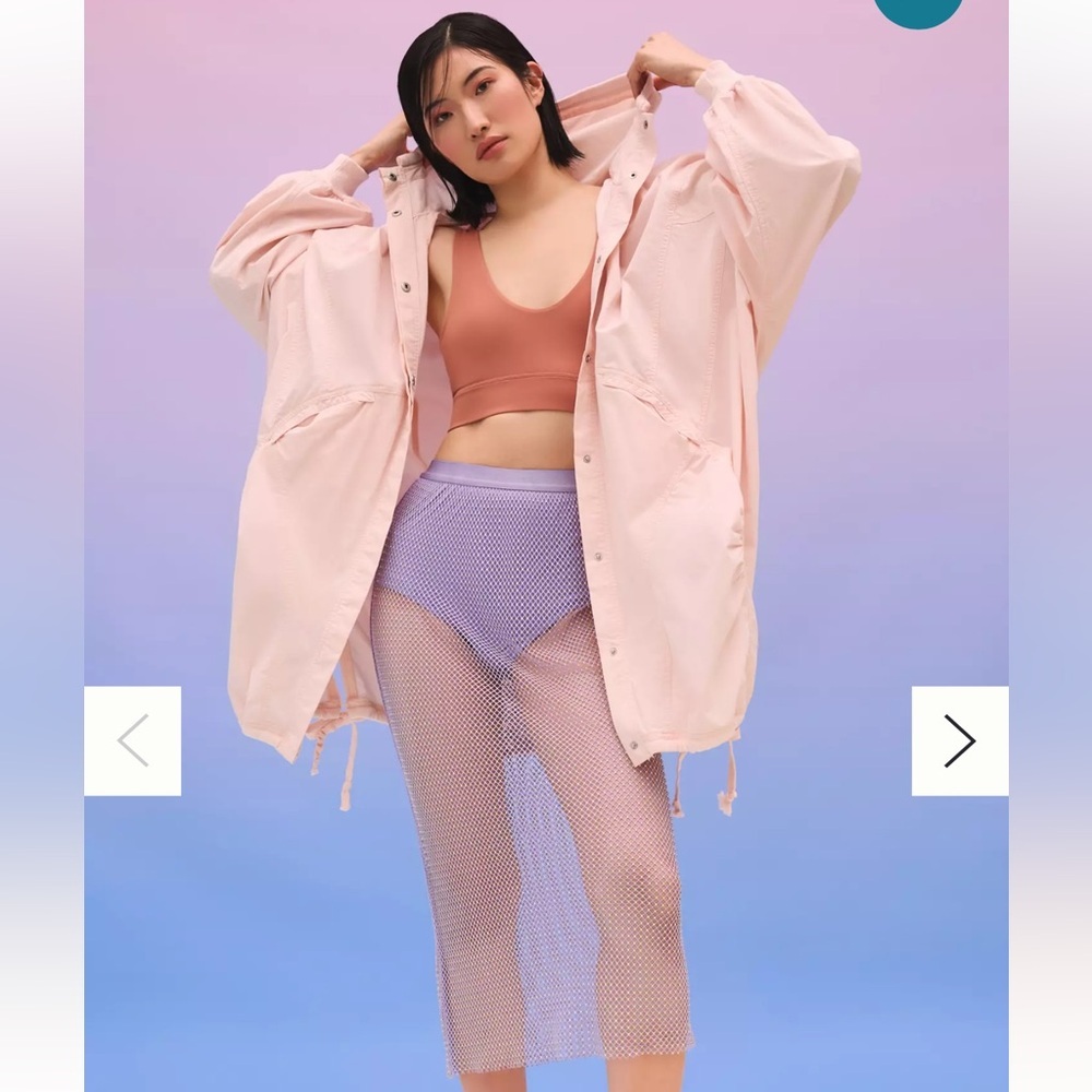 Anthropologie Light Pink Utility Hooded Jacket Size XS
